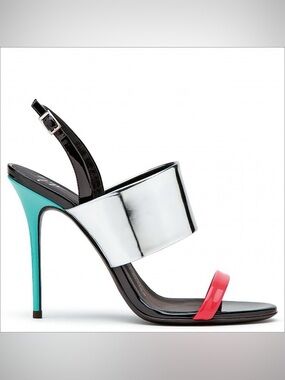 GIUSEPPE ZANOTTI Mistico 105 Keira Multicolor Patent Leather Stiletto Sandals 40